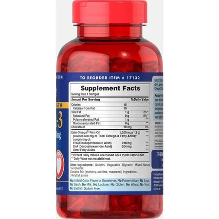 Омега-3 риб'ячий жир, Omega-3 Fish Oil, Puritan's Pride, подвійна сила, 1200 мг, 180 капсул: ціни та характеристики