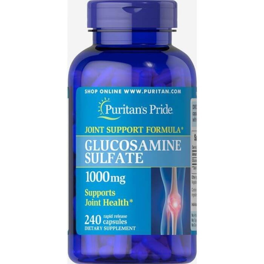 Глюкозамин сульфат, Glucosamine Sulfate, Puritan's Pride, 1000 мг, 240 капсул: цены и характеристики