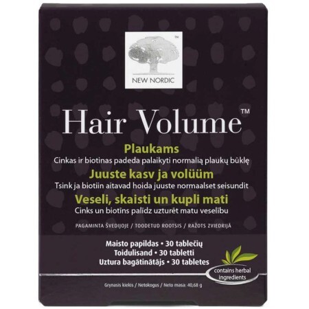 Комплекс New Nordic Hair Volume для роста и объема волос таблетки, №30 