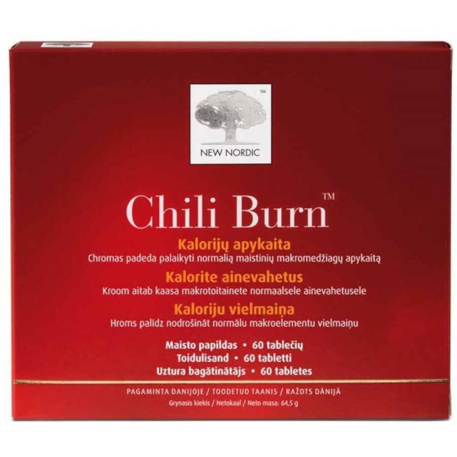 Засіб для схуднення New Nordic Chili Burn спалювання калорій таблетки, №60 : ціни та характеристики