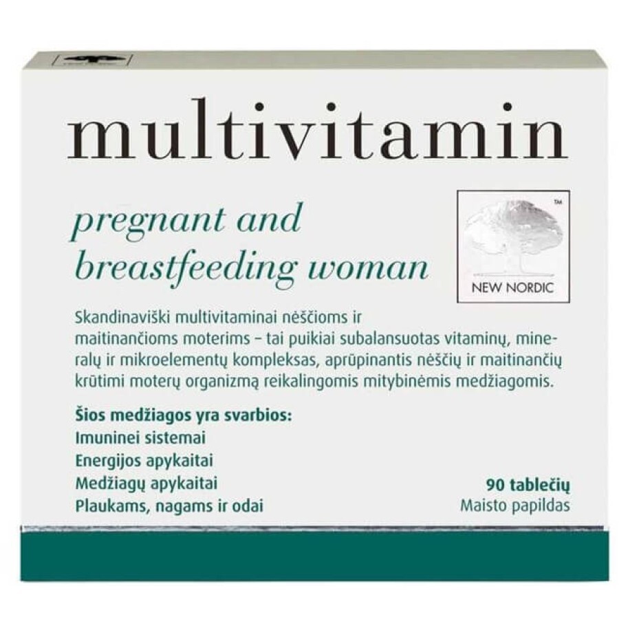 Вітаміни і мінерали New Nordic для вагітних і годуючих жінок таблетки, №90: ціни та характеристики