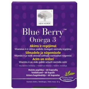Комплекс New Nordic Blue Berry Omega 3 для улучшения зрения капсулы, №60