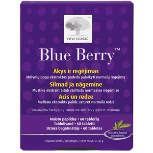 Комплекс New Nordic Blue Berry для улучшения зрения таблетки, №60