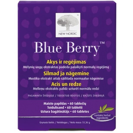 Комплекс New Nordic Blue Berry для улучшения зрения таблетки, №60