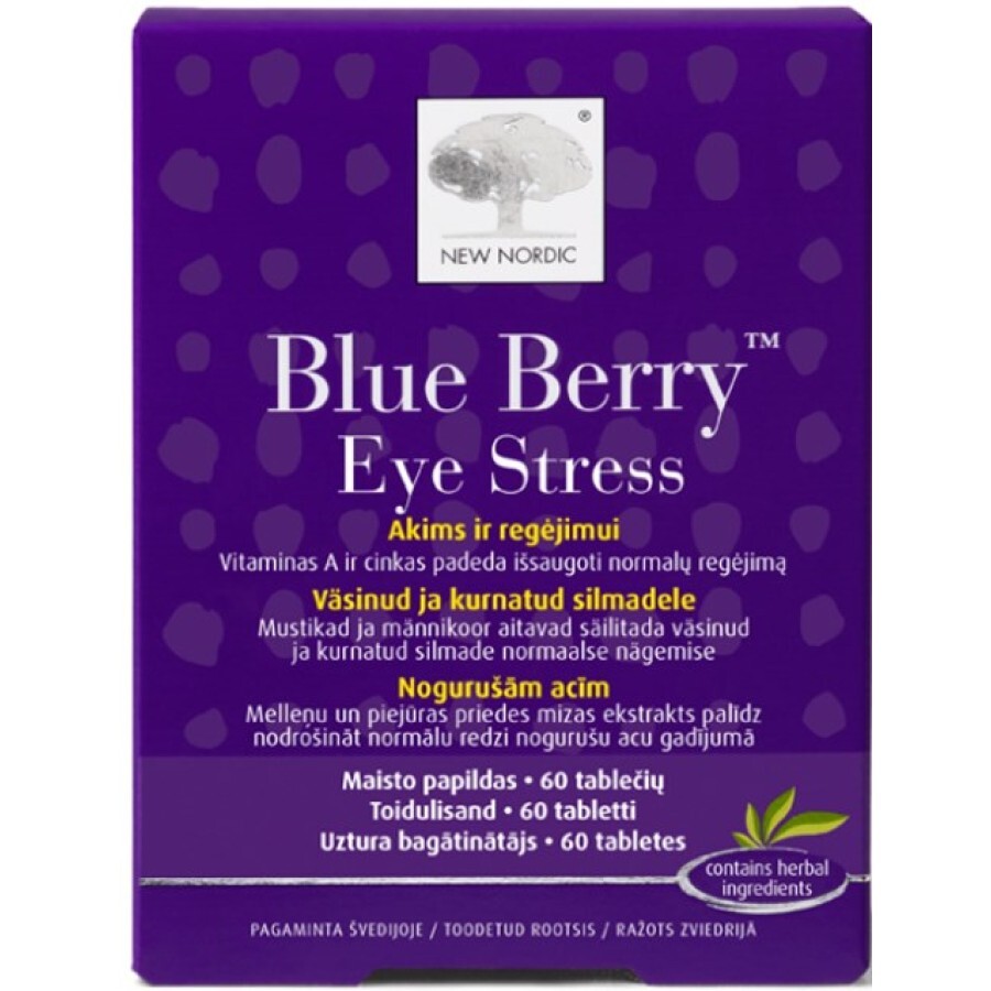 Комплекс New Nordic Blue Berryy Eye Stress для покращення зору таблетки, №60: ціни та характеристики