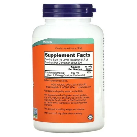 Карбонат кальцію (порошок), Calcium Carbonate, Now Foods, 340 г: ціни та характеристики