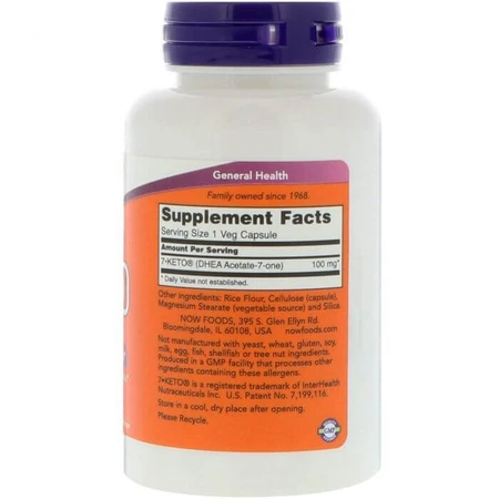 7 кето DHEA, 7-Keto, Now Foods, 100 мг, 120 капсул: ціни та характеристики