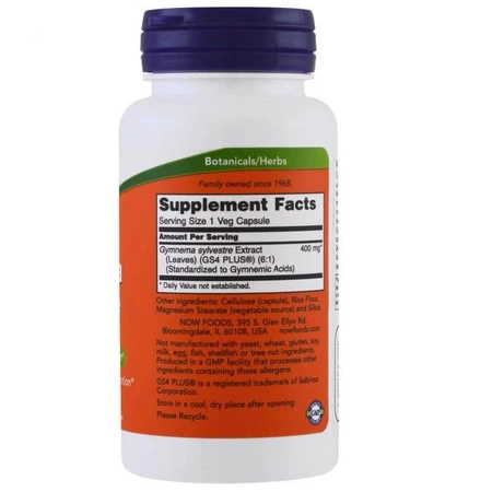 Джімнема Сильвестра, Gymnema Sylvestre, Now Foods, 400 мг, 90 вегетаріанських капсул: ціни та характеристики