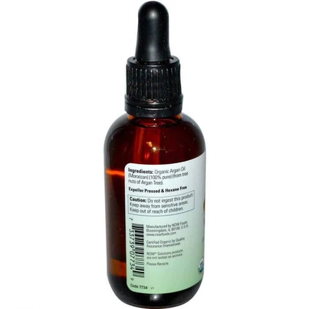 Арганова олія, Argan Oil, Now Foods, Solutions, органічна, сертифікована, 59 мл: ціни та характеристики