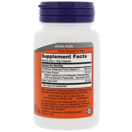 Глутатіон, Glutathione, Now Foods, 500 мг, 30 капсул: ціни та характеристики