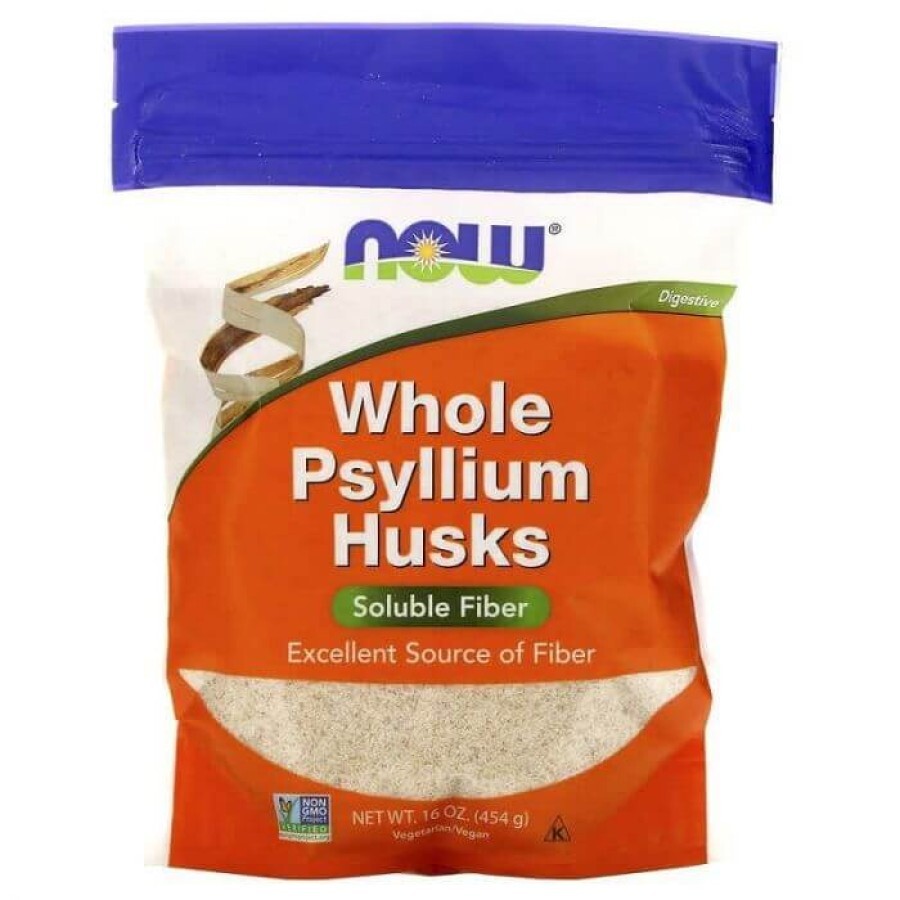 Подорожник, Whole Psyllium Husks, Now Foods, целая шелуха, 454 г: цены и характеристики