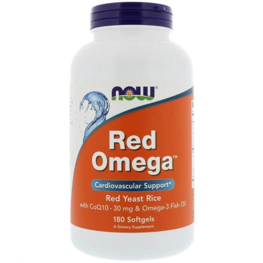 Червоний рис, омега і коензим Q10, Red Omega, Now Foods, 30 мг, 180 капсул: ціни та характеристики
