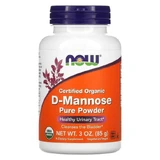 D-манноза, Certified Organic D-Mannose, Now Foods, органік, чистий порошок, 85 г