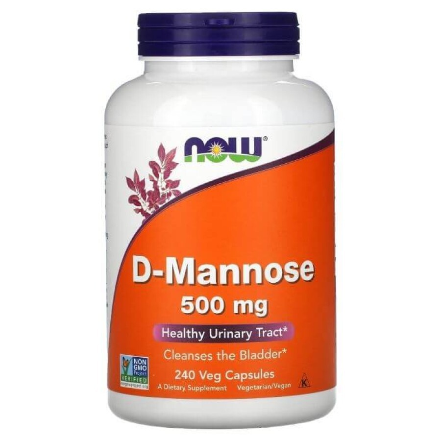 D-манноза, D-Mannose, Now Foods, 500 мг, 240 вегетаріанських капсул: ціни та характеристики