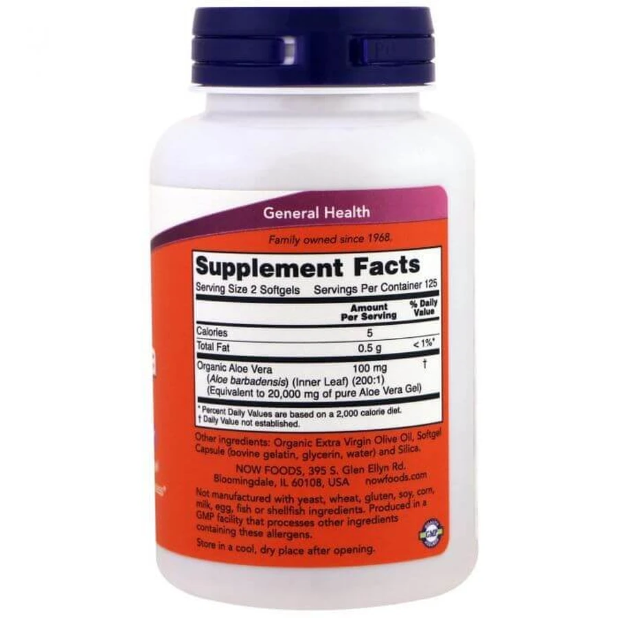 Алое вера, Aloe Vera Gels, Now Foods, 250 капсул: ціни та характеристики