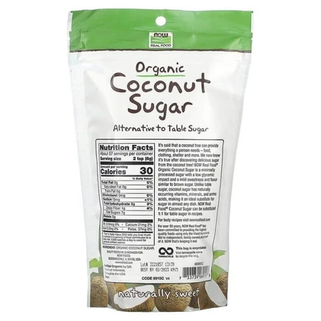 Кокосовый сахар, Coconut Sugar, Now Foods, Real Food, органик, 454 гр: цены и характеристики