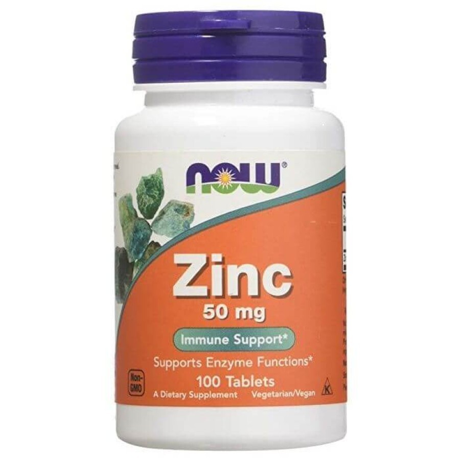 Цинк, Zinc, Now Foods, 50 мг, 100 таблетки: цены и характеристики