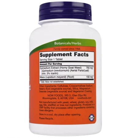 Горянка з макою (Horny Goat Weed), Now Foods, екстракт, 750 мг, 90 таблеток: ціни та характеристики