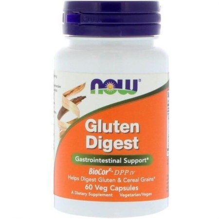 Ферменти для перетравлення глютену, Gluten Digest, Now Foods, 60 вегетаріанських капсул