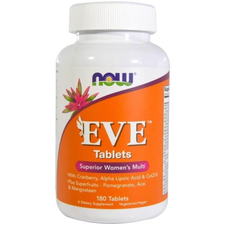 Вітаміни для жінок Єва, Eve, Women's Multi, Now Foods, чудовий комплекс, 180 таблеток: ціни та характеристики
