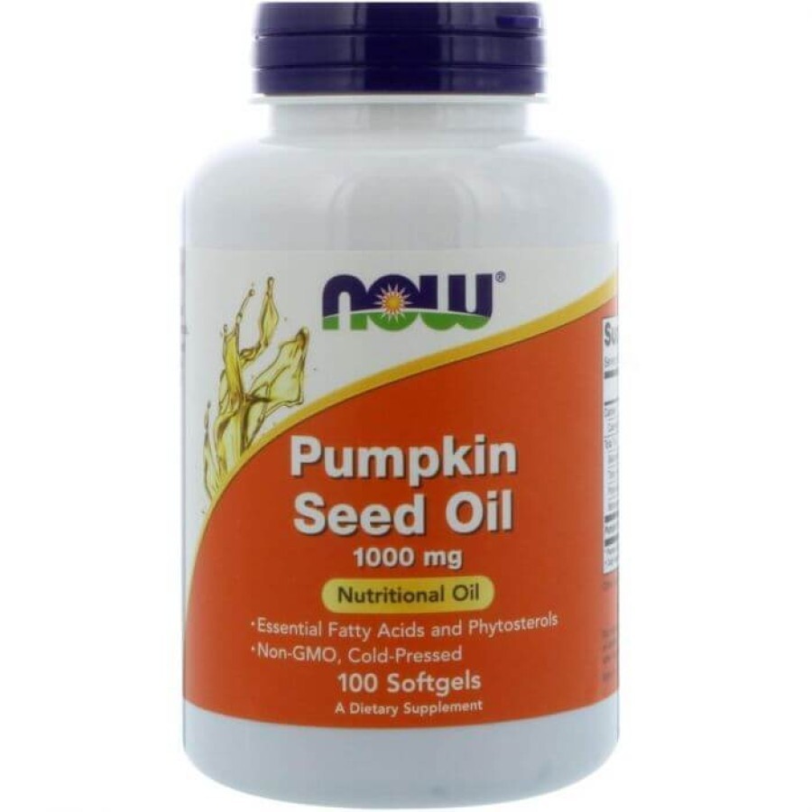 Гарбузова олія, Pumpkin Seed Oil, Now Foods, 1000 мг, 100 капсул: ціни та характеристики
