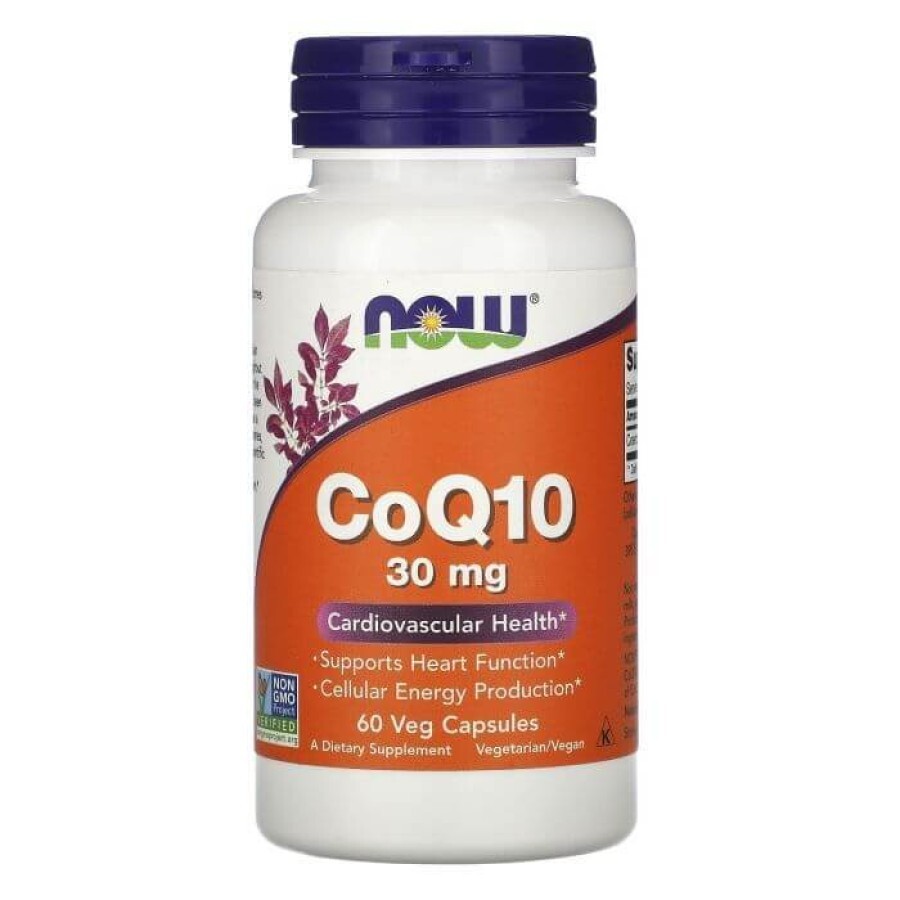 Коензим Q10, CoQ10, Now Foods, 30 мг, 60 вегетаріанських капсул: ціни та характеристики