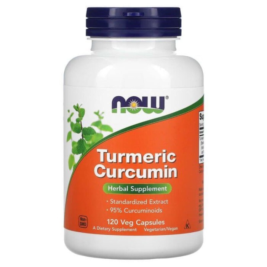 Куркумин, Turmeric Curcumin, Now Foods, 120 вегетарианские капсулы: цены и характеристики