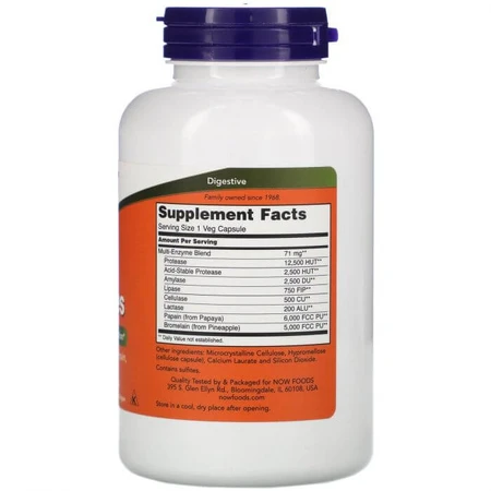 Энзимы (Plant Enzymes), Now Foods, ферменты, 240 вегетарианские капсулы: цены и характеристики