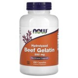 Гидролизат говяжьего желатина, Beef Gelatin, Now Foods, 550 мг, 200 капсулы