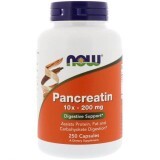 Панкреатин, Pancreatin, Now Foods, 10X 200 мг, 250 капсул