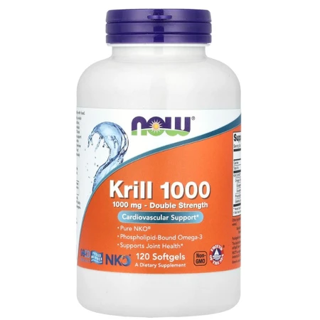 Масло криля Krill, Now Foods, подвійна сила, 1000 мг, 120 капсул: ціни та характеристики