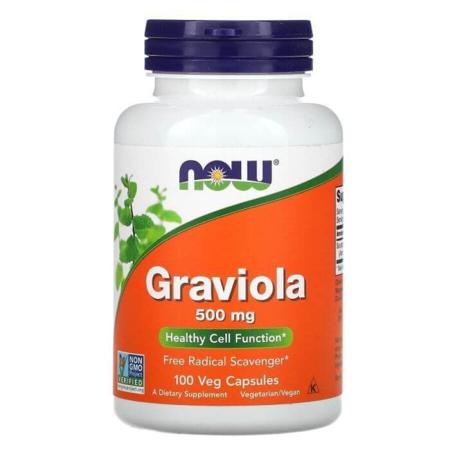 Гравиола ( Graviola), Now Foods, 500 мг, 100 вегетарианских капсул: цены и характеристики