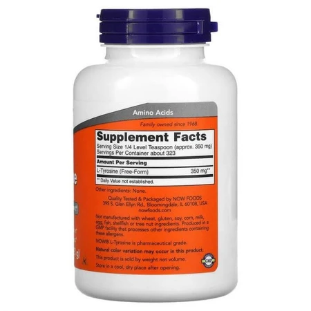 Тирозин, L-Tyrosine, Now Foods, порошок, 113 грам: ціни та характеристики