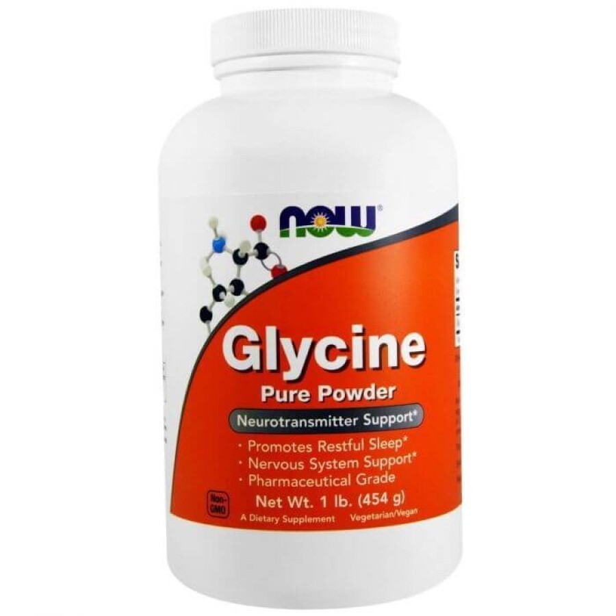Гліцин, Glycine, Now Foods, чистий порошок, 454 грами: ціни та характеристики