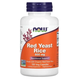 Красный дрожжевой рис, Red Yeast Rice, Now Foods, 600 мг, 120 вегетарианских капсул