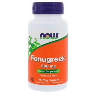 Пажитник, Fenugreek, Now Foods, 500 мг, 100 вегетарианских капсул
