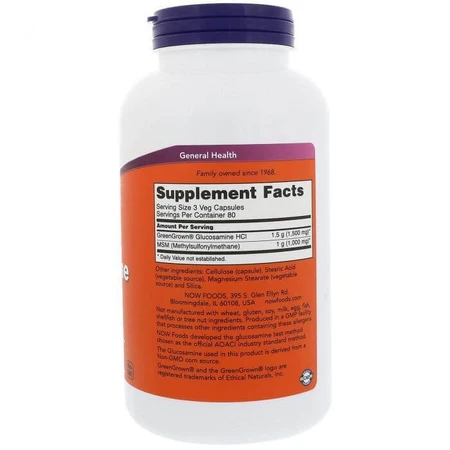 Глюкозамін та MSM, Glucosamine & MSM, Now Foods, 240 вегетаріанських капсул: ціни та характеристики