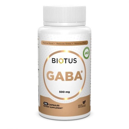 ГАМК (гамма-аміномасляна кислота), GABA, Biotus, 100 капсул