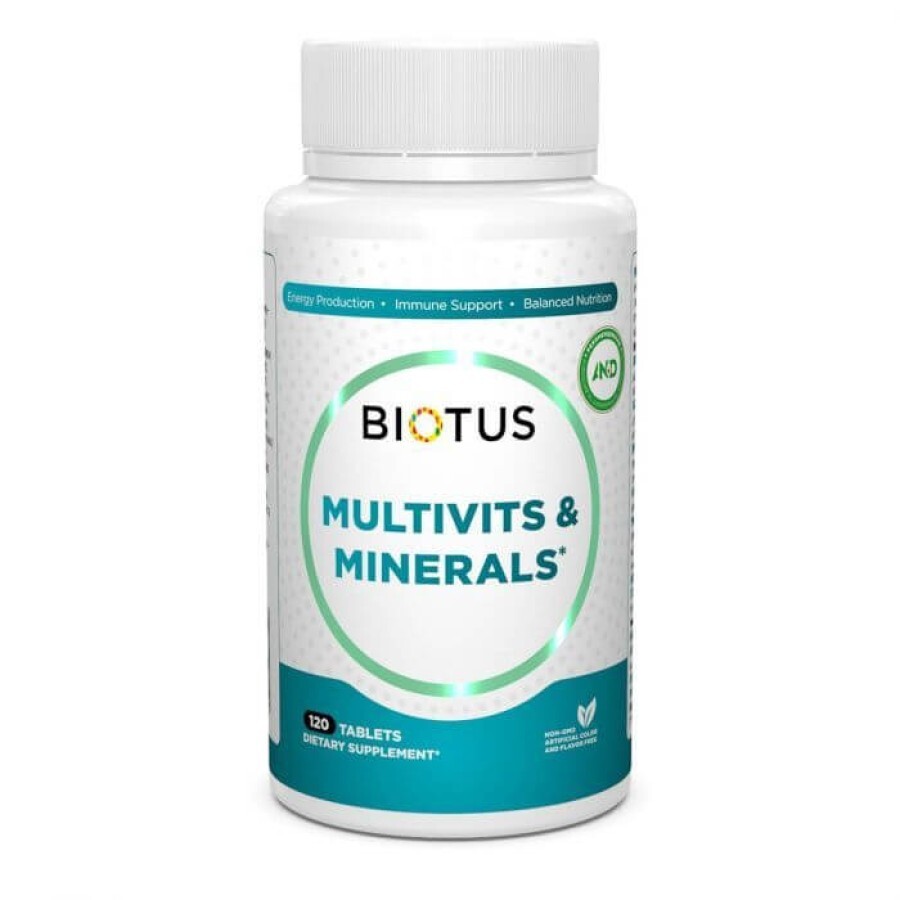 Мультивитамины и минералы, Multivits & Minerals, Biotus, 120 таблеток: цены и характеристики