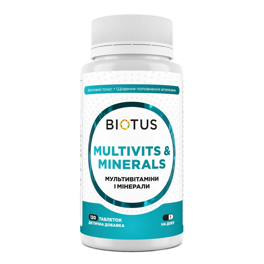 Мультивитамины и минералы, Multivits & Minerals, Biotus, 120 таблеток: цены и характеристики