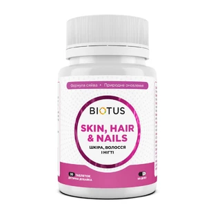 Волосы, кожа и ногти, Hair, Skin & Nails, Biotus, 30 таблеток
