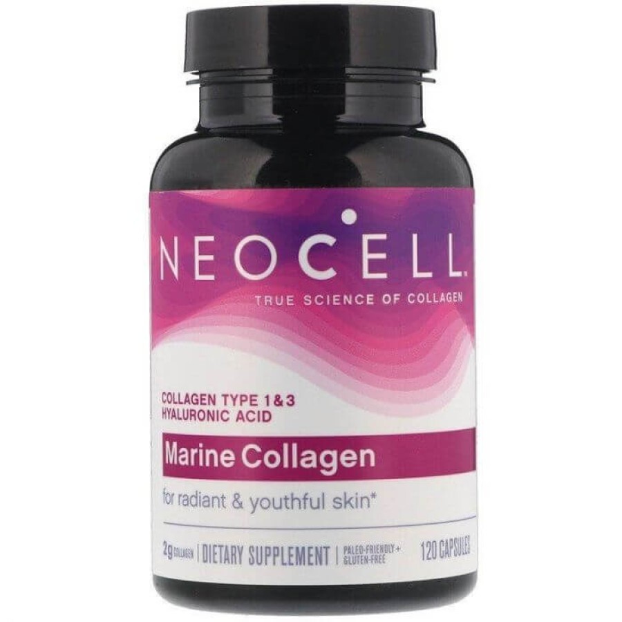Морський колаген і гіалуронова кислота, Marine Collagen, Neocell, 120 капсул: ціни та характеристики
