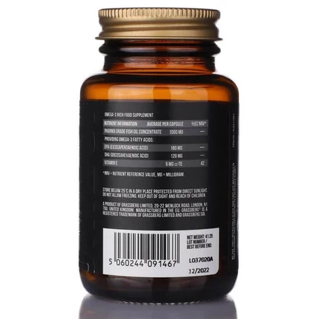 Омега-3, Omega - 3 Value, Grassberg, 1000 мг, 60 капсул: ціни та характеристики