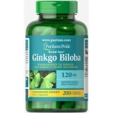Гінкго білоба, Ginkgo Biloba, Puritan's Pride, стандартизований екстракт, 120 мг, 200 капсул