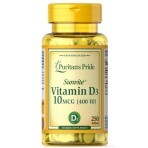 Витамин Д3, Vitamin D3, Puritan's Pride, 400 МЕ, 250 таблеток: цены и характеристики