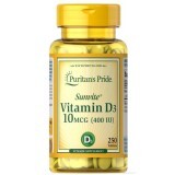 Вітамін Д3, Vitamin D3, Puritan's Pride, 400 МО, 250 таблеток