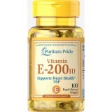 Вітамін Е, Vitamin E, Puritan's Pride, 200 МО, 100 гелевих капсул