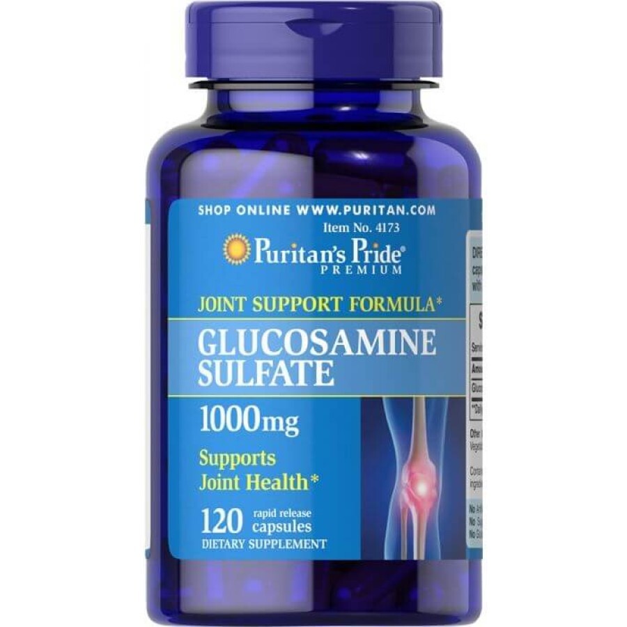 Глюкозамин сульфат, Glucosamine Sulfate, Puritan's Pride, 1000 мг, 120 капсул: цены и характеристики