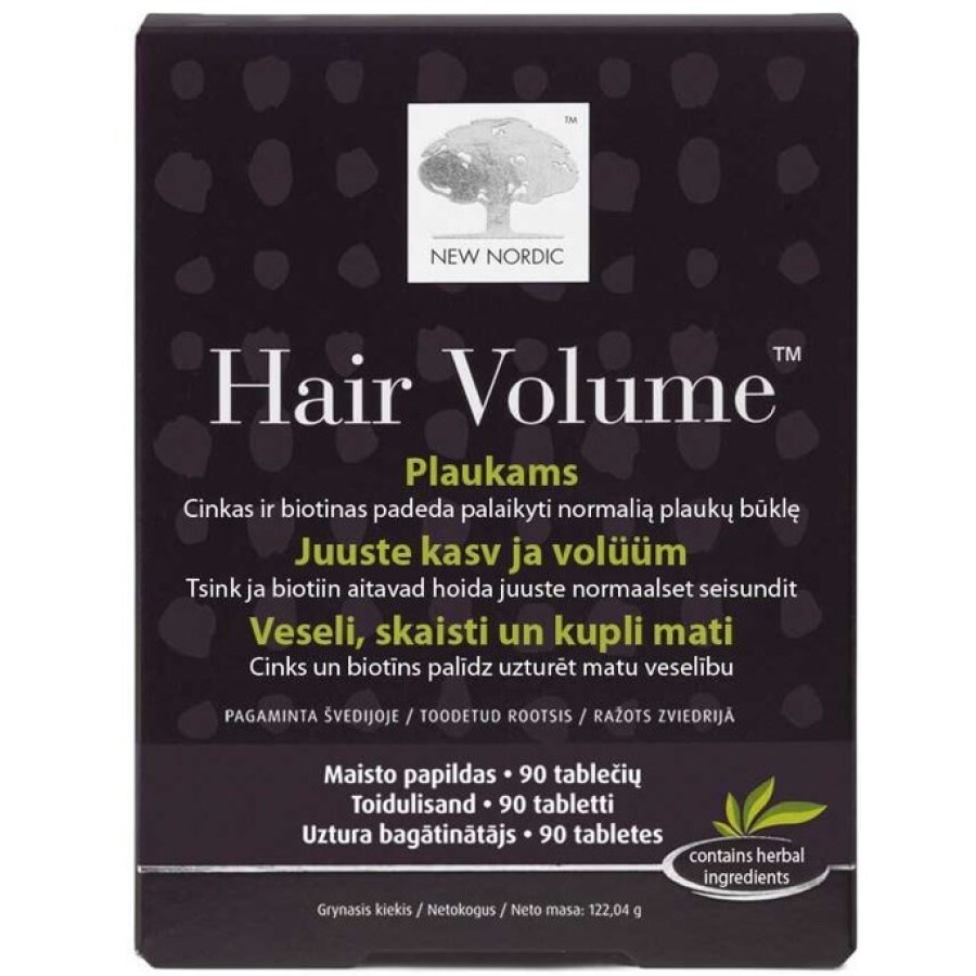Комплекс New Nordic Hair Volume для росту і об'єму волосся таблетки, №90: ціни та характеристики