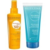 Набор Bioderma  Photoderm Max SPF50+ Sun Spray, 200 мл и  гель для душа Bioderma Atoderm Shower Gel, 200 мл